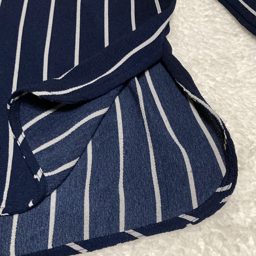 Navy stripped ladies blouse - Picture 4 of 5